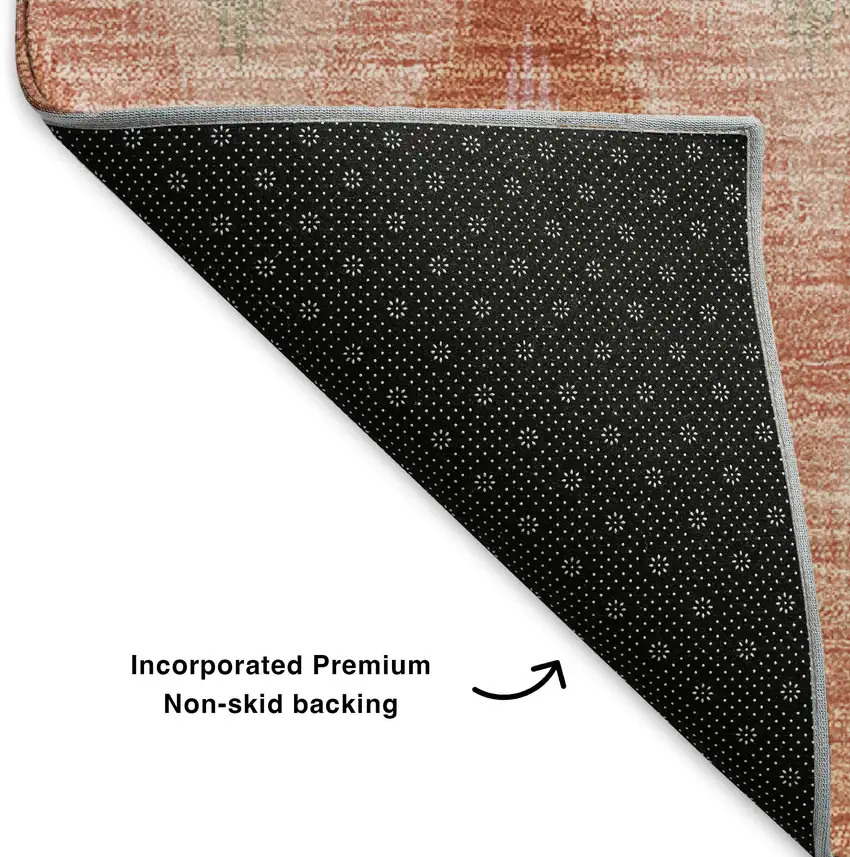 Pink Orange And Mint Green Southwestern Washable Area Rug With UV Protection Photo 5