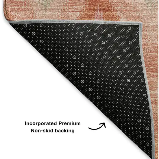 Pink Orange And Mint Green Southwestern Washable Area Rug With UV Protection Photo 6