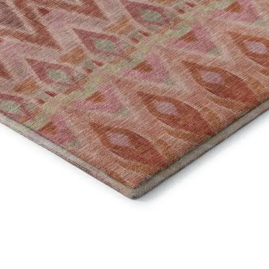 Pink Orange And Mint Green Southwestern Washable Area Rug With UV Protection Photo 7