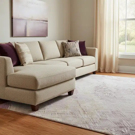 Pink Peach And Ivory Abstract Washable Area Rug With UV Protection Photo 2