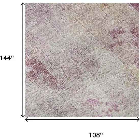 Pink Peach And Ivory Abstract Washable Area Rug With UV Protection Photo 8