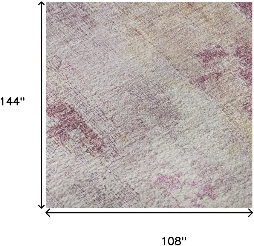 Pink Peach And Ivory Abstract Washable Area Rug With UV Protection Photo 8