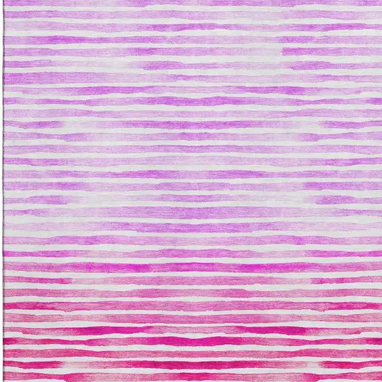 Pink Purple And Ivory Geometric Washable Area Rug With UV Protection Photo 3