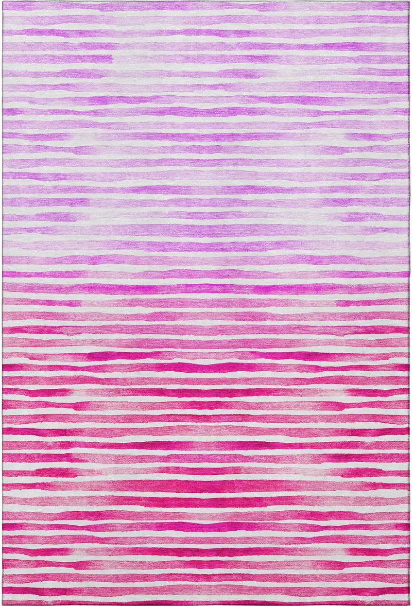 Pink Purple And Ivory Geometric Washable Area Rug With UV Protection Photo 4