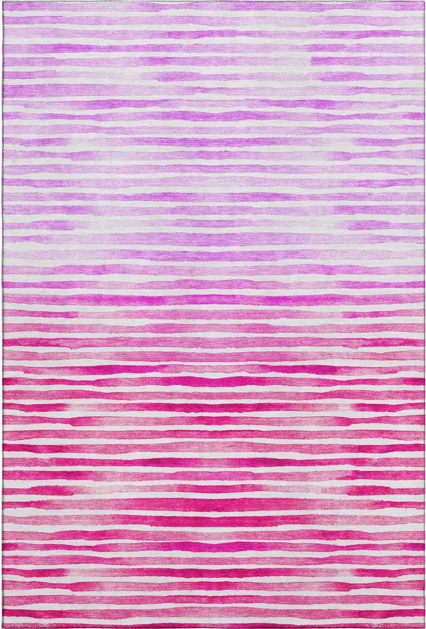 Pink Purple And Ivory Geometric Washable Area Rug With UV Protection Photo 1
