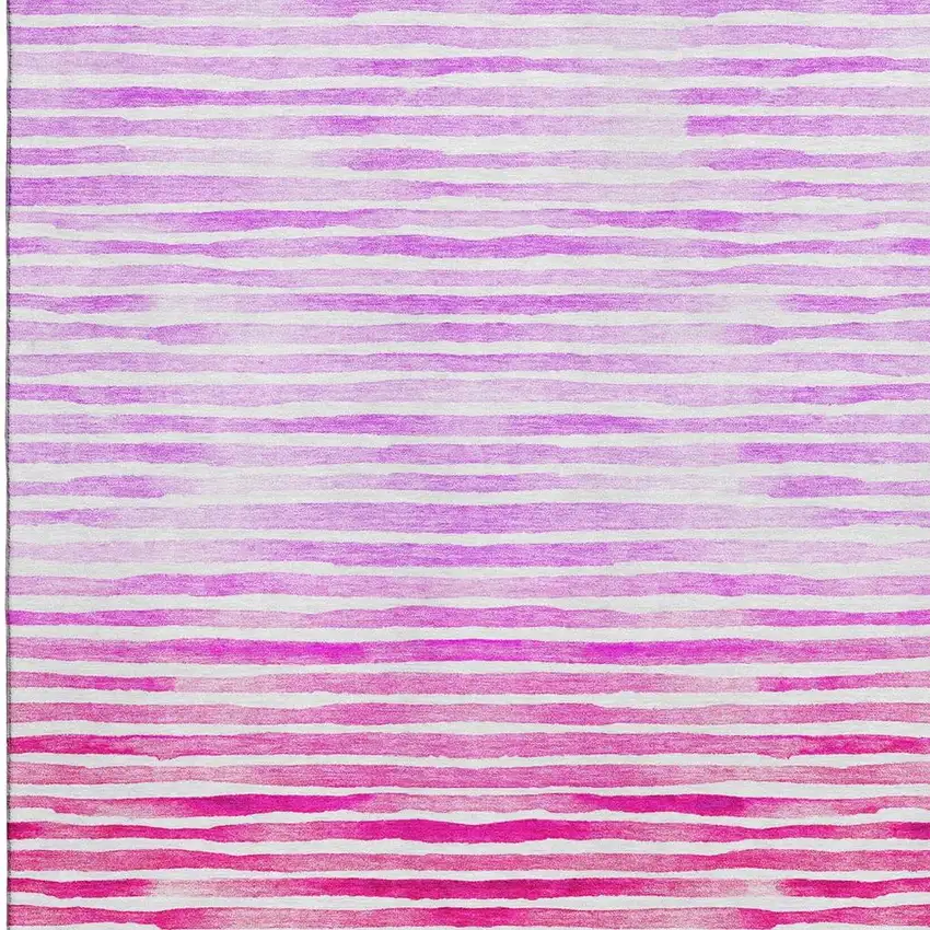 Pink Purple And Ivory Geometric Washable Area Rug With UV Protection Photo 3