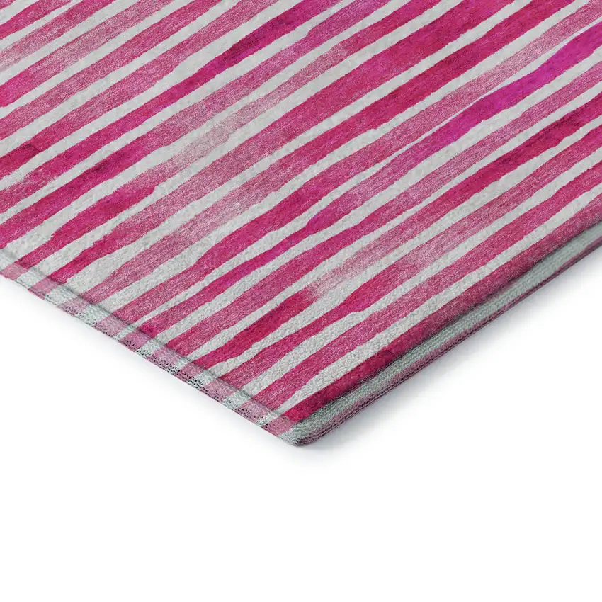Pink Purple And Ivory Geometric Washable Area Rug With UV Protection Photo 8