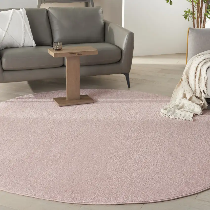 Pink Round Indoor Outdoor Area Rug Photo 5