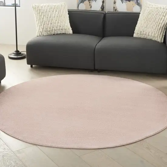 Pink Round Non Skid Indoor Outdoor Area Rug Photo 6
