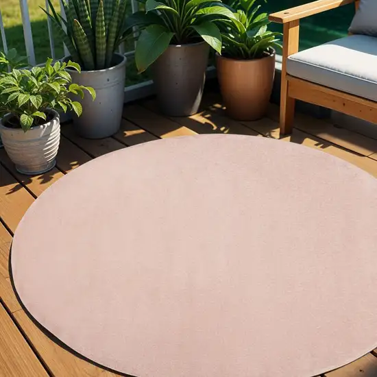 Pink Round Indoor Outdoor Area Rug Photo 2