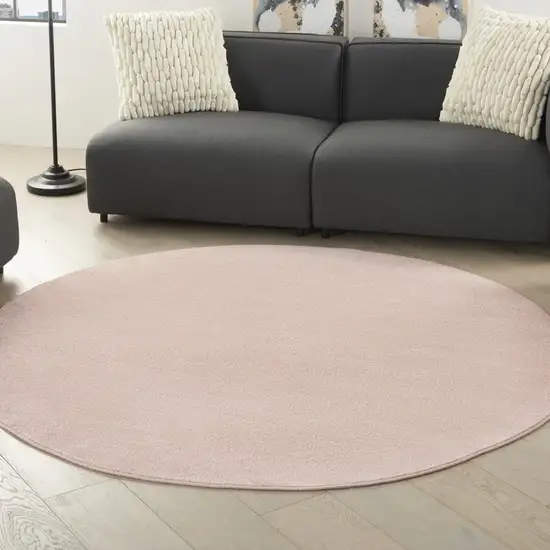 Pink Round Indoor Outdoor Area Rug Photo 4
