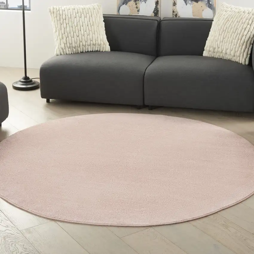 Pink Round Indoor Outdoor Area Rug Photo 4