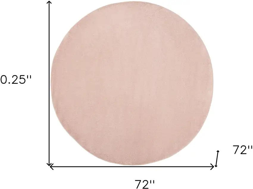 Pink Round Non Skid Indoor Outdoor Area Rug Photo 5