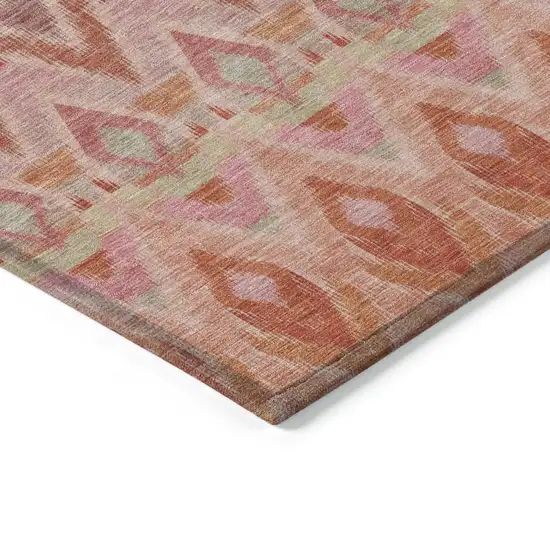 Pink Salmon And Blush Southwestern Washable Indoor Outdoor Area Rug Photo 4