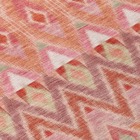 Pink Salmon And Blush Southwestern Washable Indoor Outdoor Area Rug Photo 5