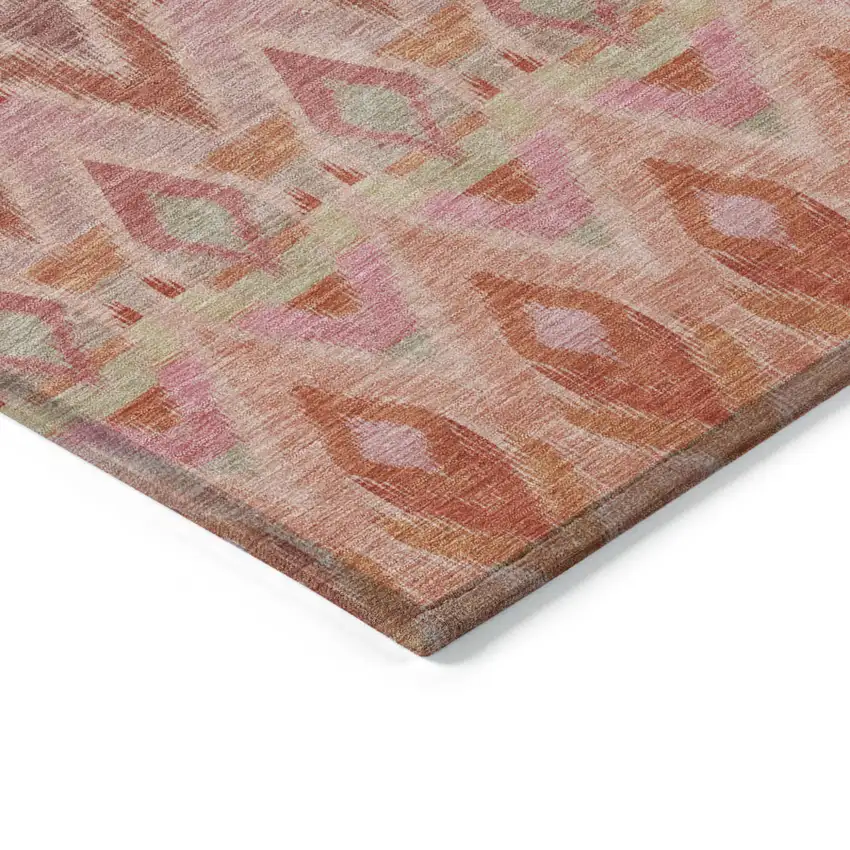 Pink Salmon And Blush Southwestern Washable Indoor Outdoor Area Rug Photo 4