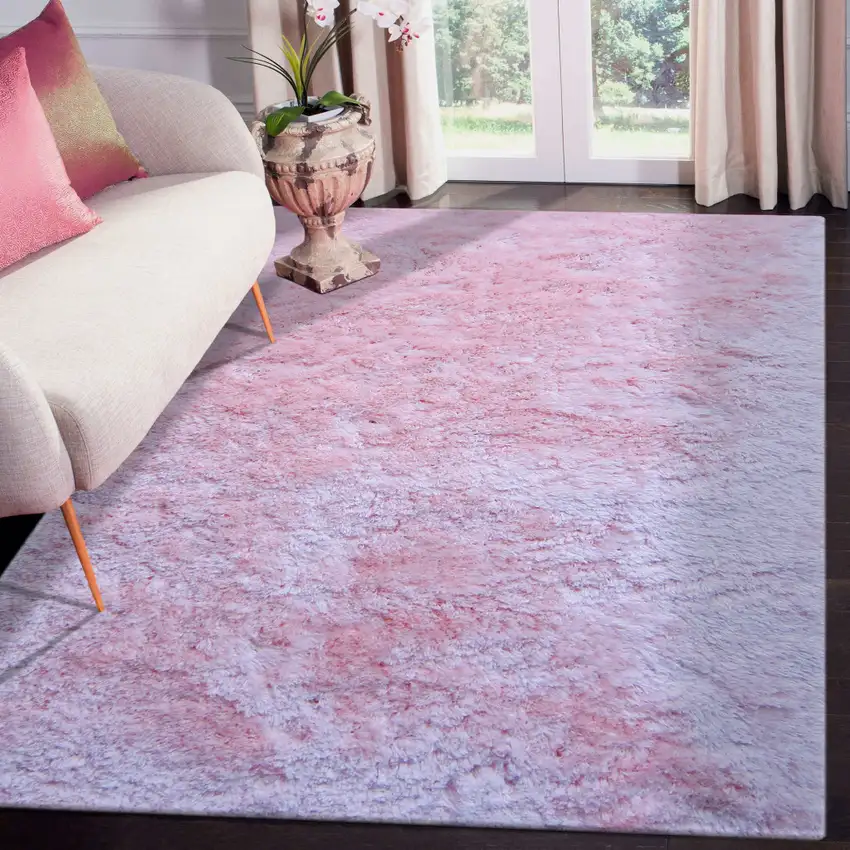 Pink Shag Area Rug Photo 6