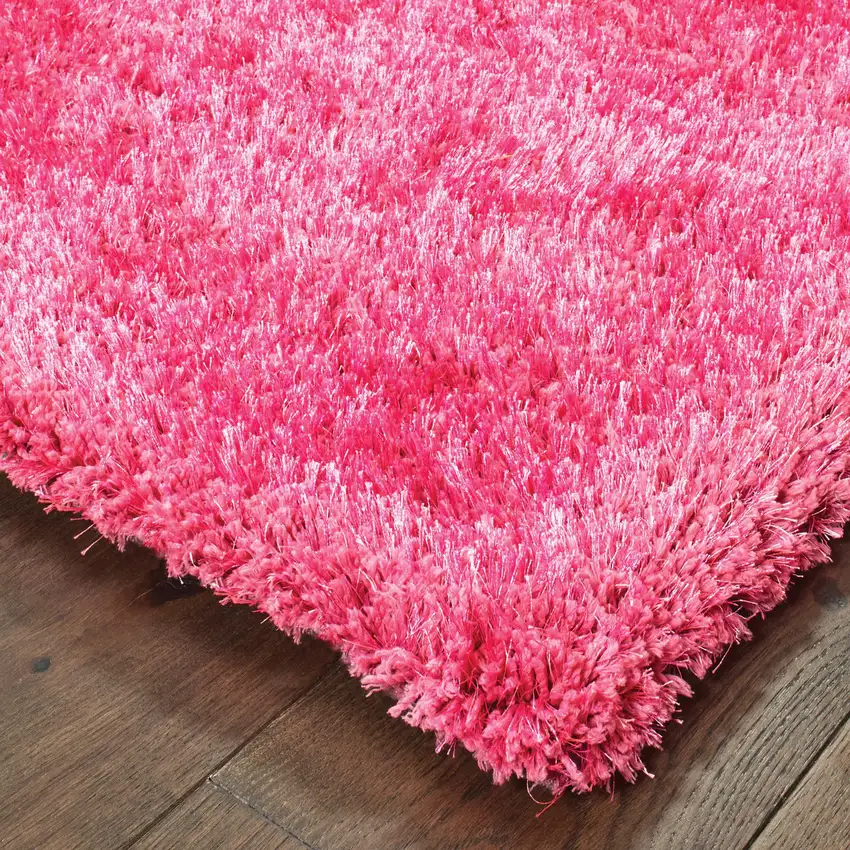 Pink Shag Hand Tufted Area Rug Photo 5