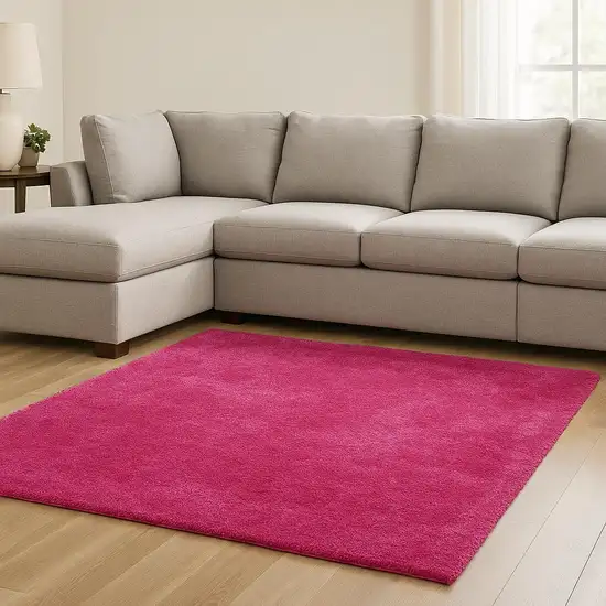 Pink Shag Hand Tufted Area Rug Photo 1