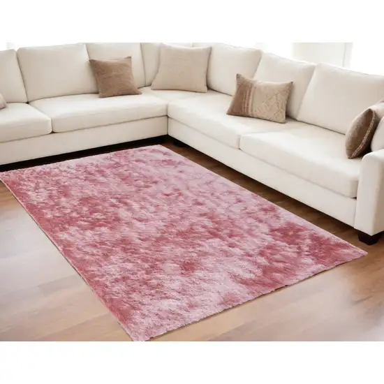 Pink Shag Hand Tufted Area Rug Photo 1