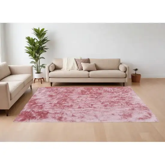 Pink Shag Hand Tufted Area Rug Photo 1