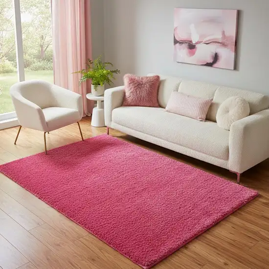 Pink Shag Hand Tufted Area Rug Photo 1