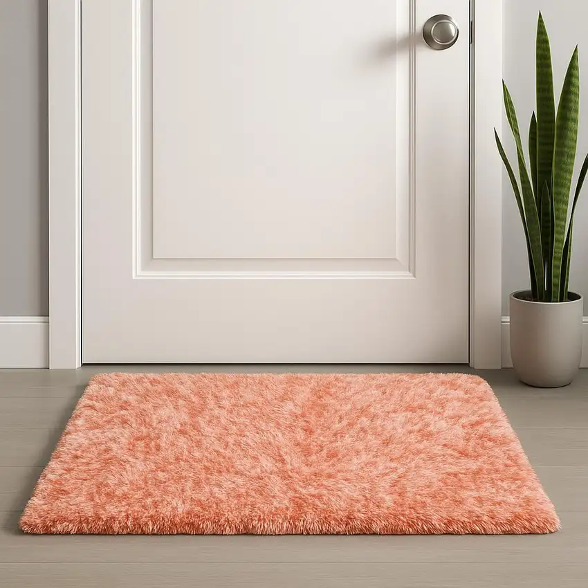 Pink Shag Tufted Handmade Area Rug Photo 1