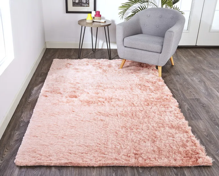 Pink Shag Tufted Handmade Area Rug Photo 5