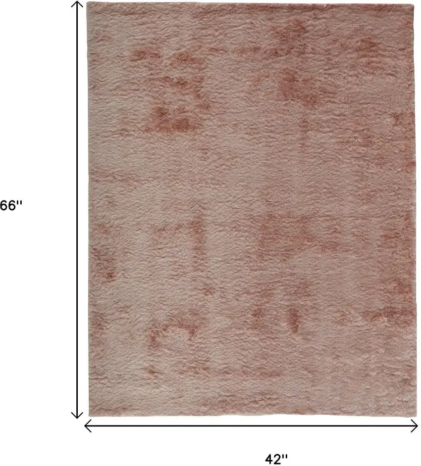 Pink Shag Tufted Handmade Area Rug Photo 3