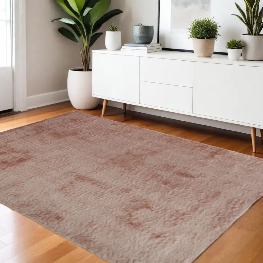 Pink Shag Tufted Handmade Area Rug Photo 1