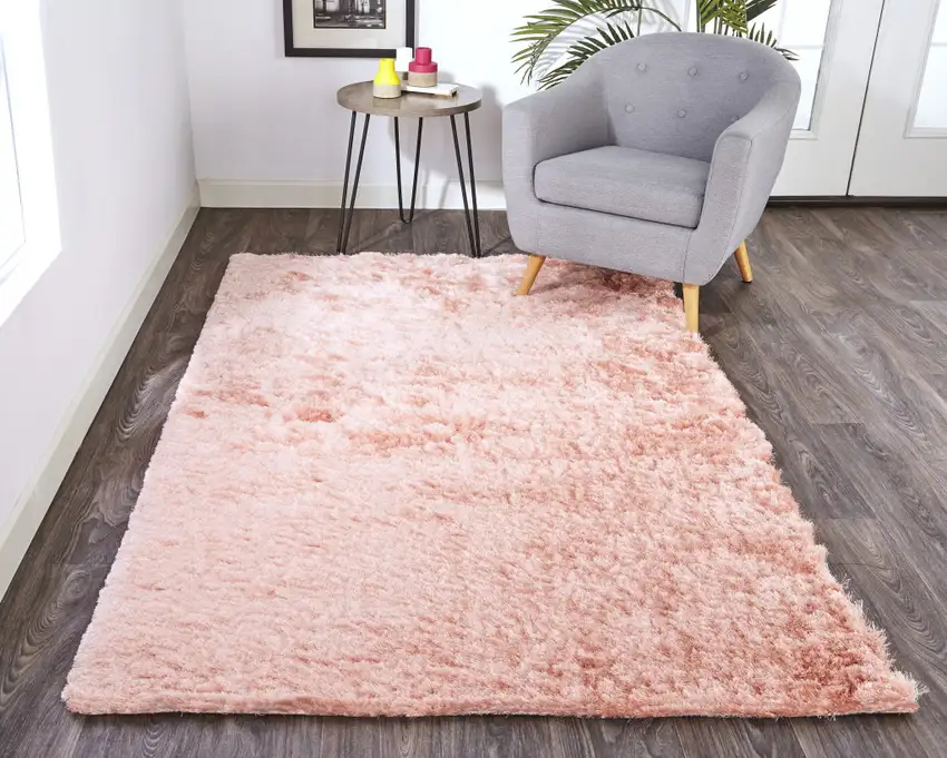 Pink Shag Tufted Handmade Area Rug Photo 8