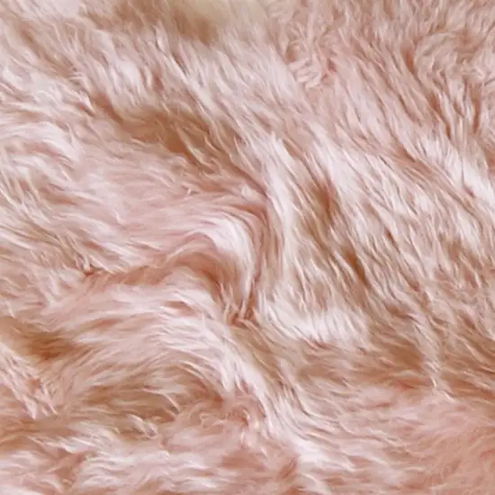 Pink Genuine Sheepskin Shag Area Rug Photo 5
