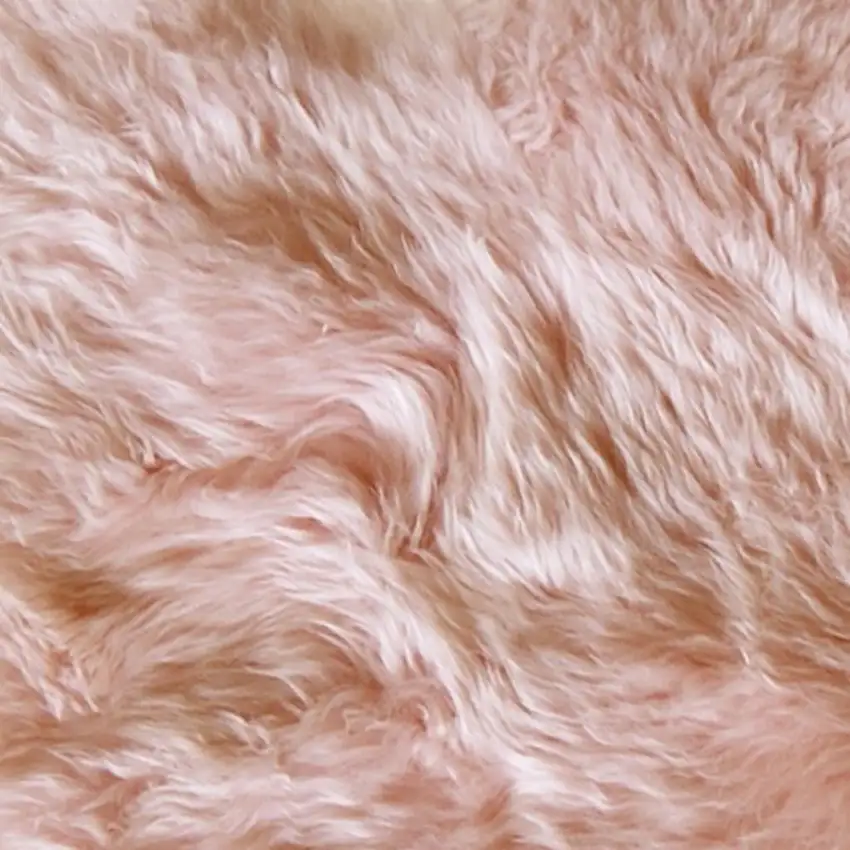 Pink Genuine Sheepskin Shag Area Rug Photo 5