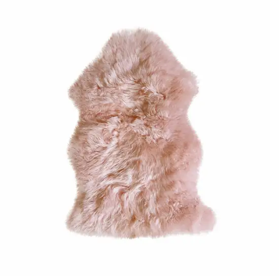 Pink Genuine Sheepskin Shag Area Rug Photo 2