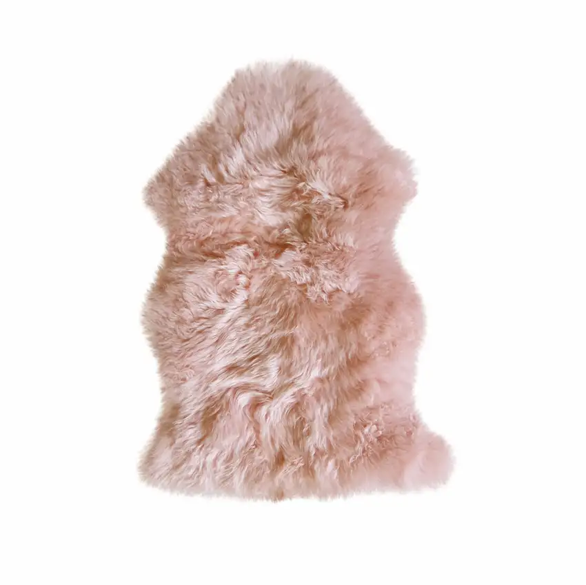 Pink Genuine Sheepskin Shag Area Rug Photo 2