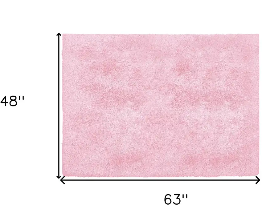 Pink Shag Power Loom Area Rug Photo 3