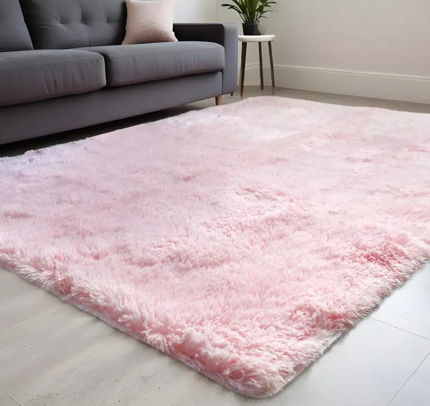 Pink Shag Area Rug Photo 1