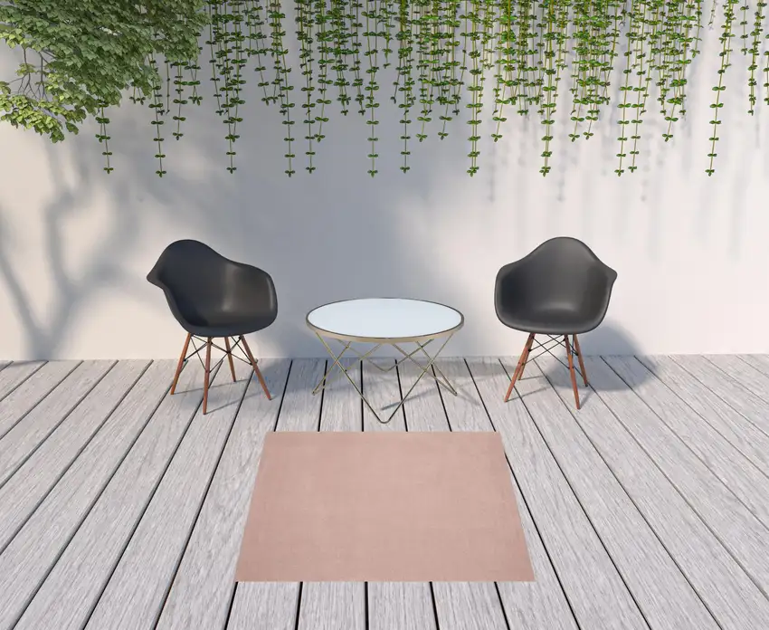 Pink Square Non Skid Indoor Outdoor Area Rug Photo 2