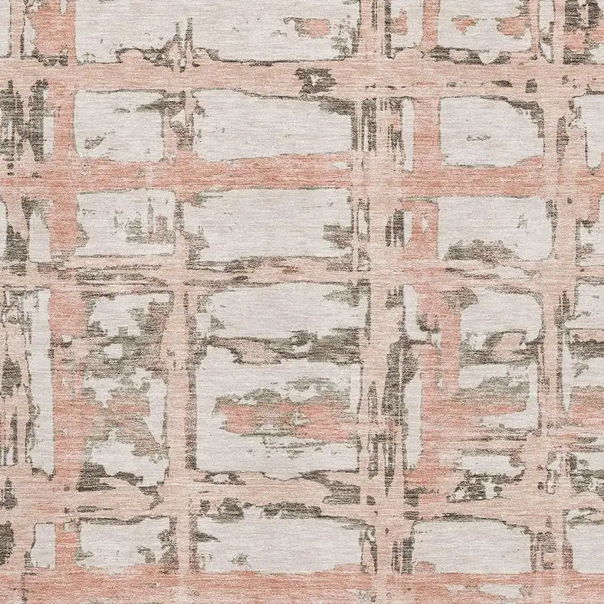 Pink Taupe And Beige Striped Washable Area Rug With UV Protection Photo 3
