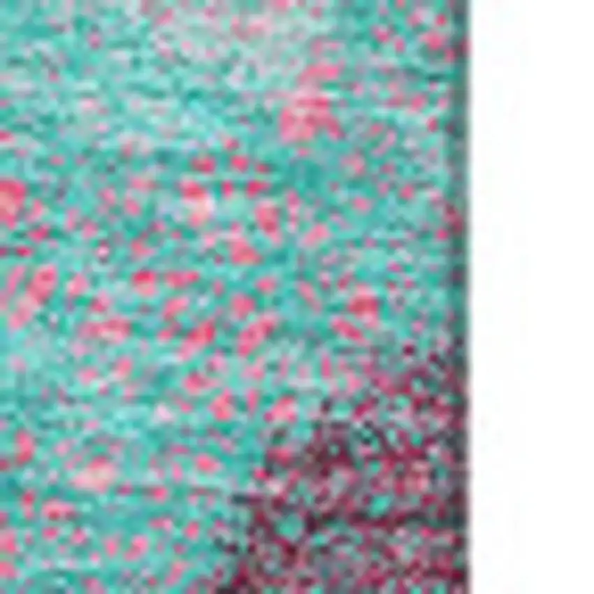 Pink Teal And Burgundy Abstract Washable Area Rug With UV Protection Photo 2