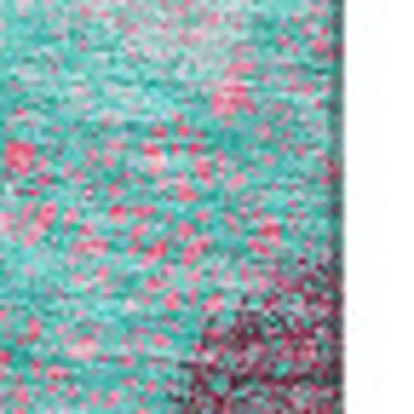 Pink Teal And Burgundy Abstract Washable Area Rug With UV Protection Photo 2