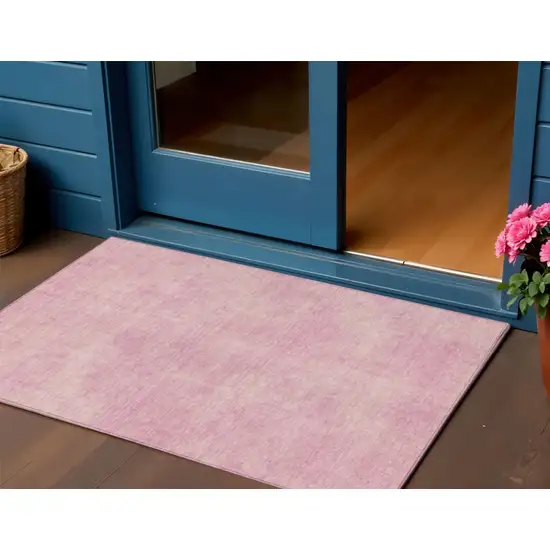 Pink Washable Indoor Outdoor Area Rug Photo 1