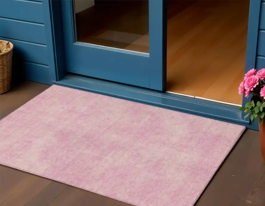 Pink Washable Indoor Outdoor Area Rug Photo 1
