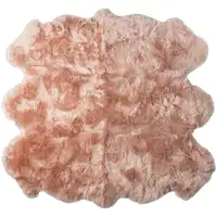 Photo of Pink Wool Sheepskin Handmade Area Rug