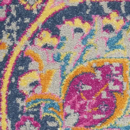 Ivory And Blue Medallion Area Rug Photo 4