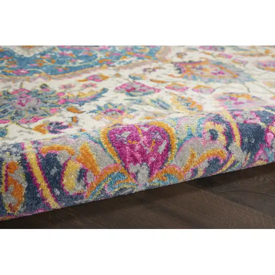 Ivory And Blue Medallion Area Rug Photo 9