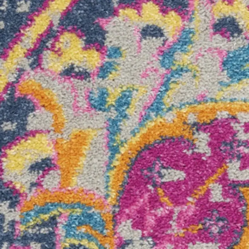 Ivory And Blue Medallion Area Rug Photo 1