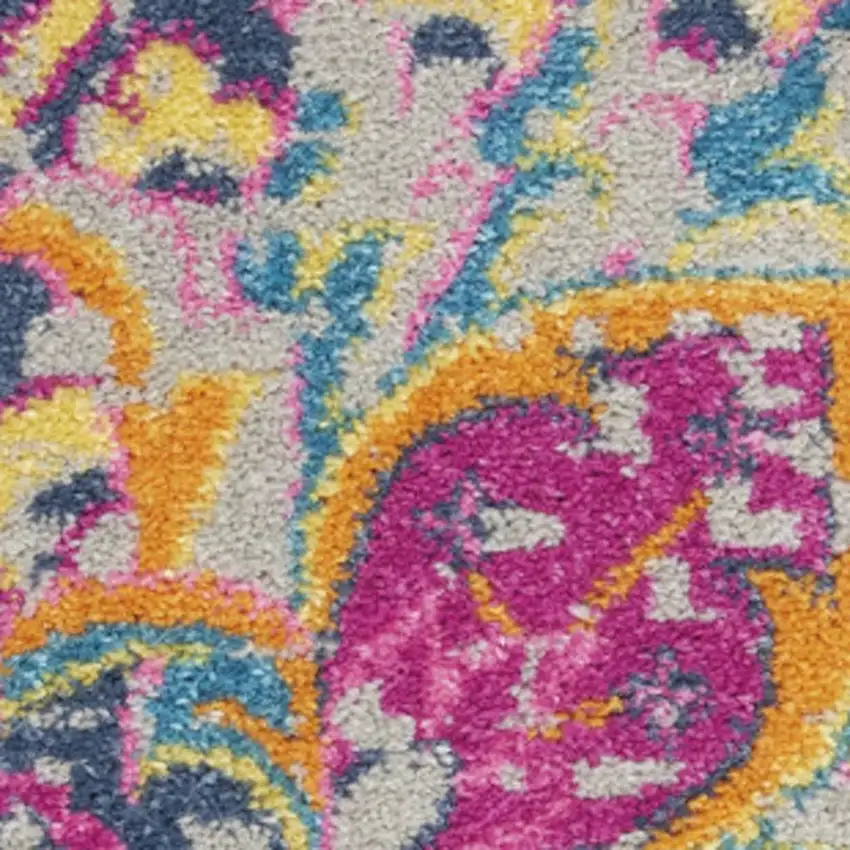 Ivory And Blue Medallion Area Rug Photo 1