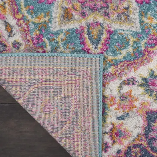 Ivory And Blue Medallion Area Rug Photo 9