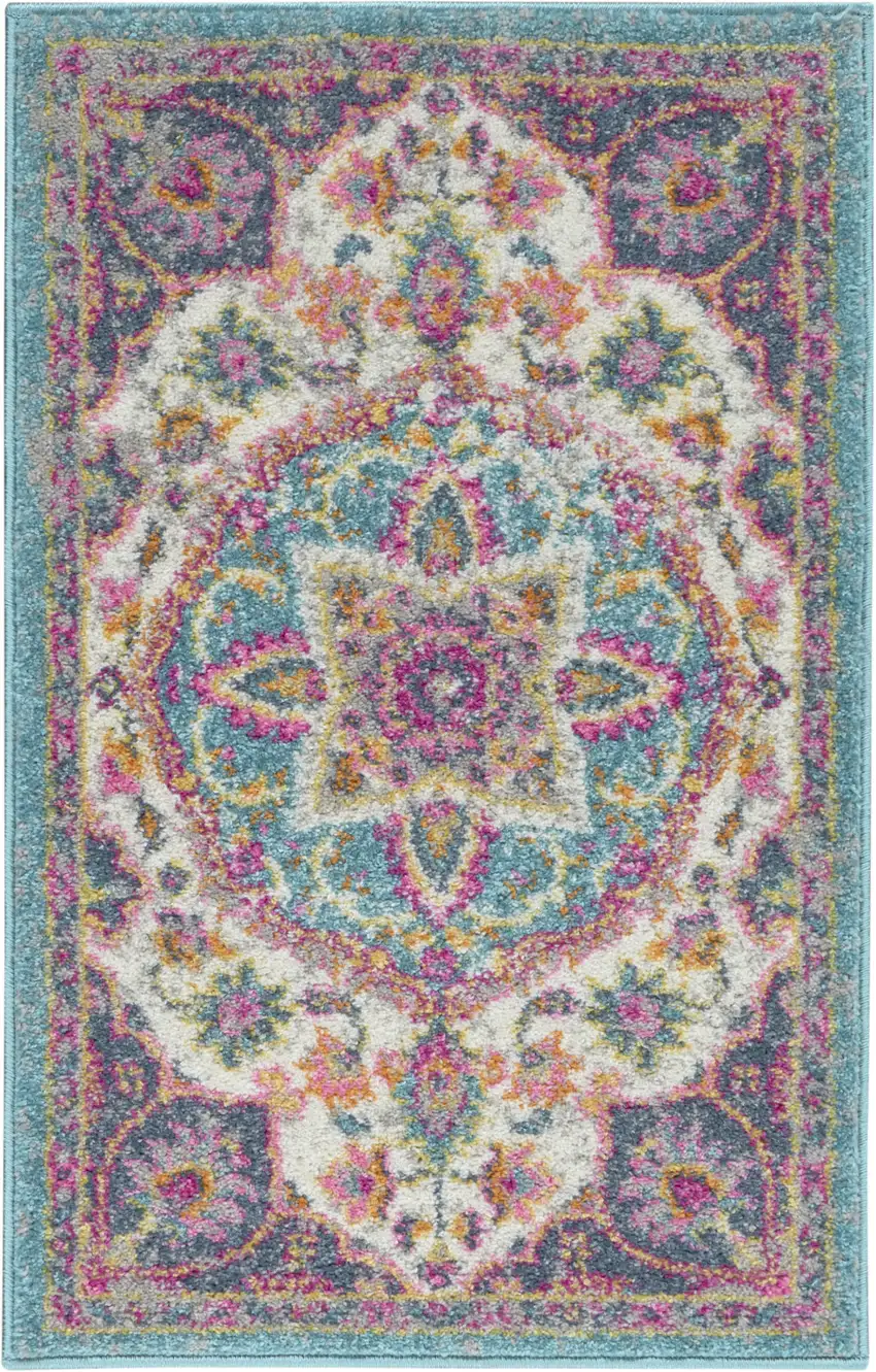Pink And Green Dhurrie Area Rug Photo 5